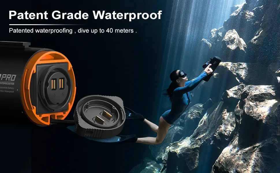 LEFEET Underwater Scooter S1 Pro with Action Camera Mount, Modular Sea Scooter, 40M Depth Rating for Diving, Snorkeling, Swimming - product information 26