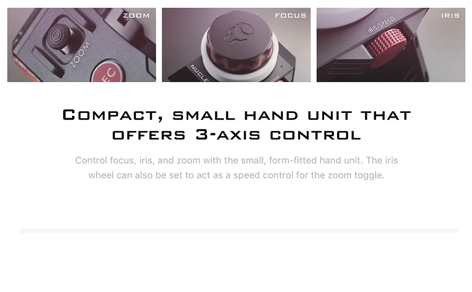 Tilta Nucleus-M: Wireless Lens Control System, Partial Kit IV | Follow Focus | WLC-T03-K4 - Compact Small hand unit that offers 3-axis control