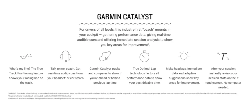 Garmin Catalyst, Driving Performance Optimizer with Real-time Coaching and Immediate Track Session Analysis, for Motorsports and High Performance Driving (010-02345-00) , Black , 6.95 inch - Garmin Catalyst