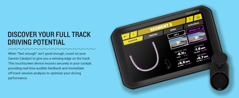 Garmin Catalyst, Driving Performance Optimizer with Real-time Coaching and Immediate Track Session Analysis, for Motorsports and High Performance Driving (010-02345-00) , Black , 6.95 inch - Garmin Catalyst
