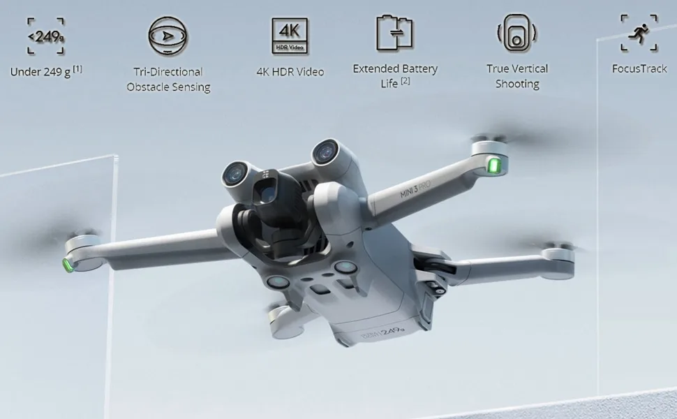 DJI Mini 3 Pro Camera Drone Quadcopter with RC Smart Remote Controller CP.MA.00000492.02 with 4K Video, 48MP Photo, Extended Protection Bundle with Deco Gear Backpack + FPV VR Viewer Pilot Headset RC Starter Kit Mini 3 Pro - product information 2