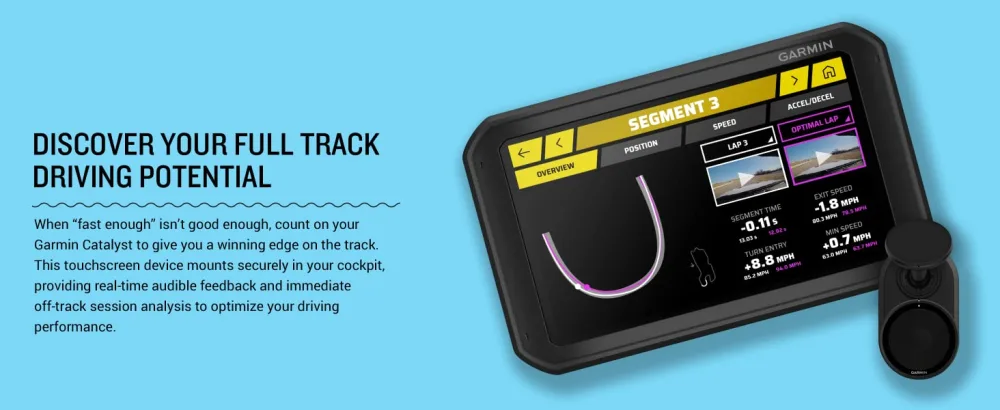 Garmin Catalyst, Driving Performance Optimizer for Motorsports and High Performance Driving, 6.95 inch with Wearable4U Pro Earbuds and MicroSD Bundle +MicroSD+EarBuds - catalyst