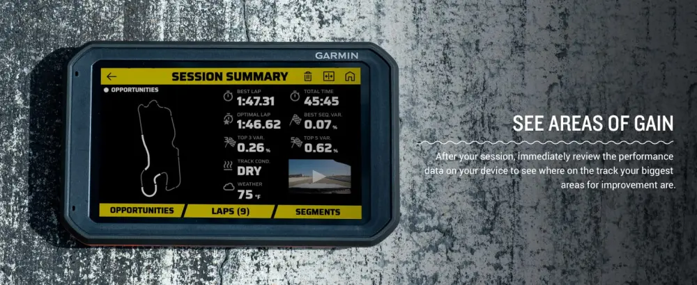 Garmin Catalyst, Driving Performance Optimizer for Motorsports and High Performance Driving, 6.95 inch with Wearable4U Pro Earbuds and MicroSD Bundle +MicroSD+EarBuds - see areas of gain