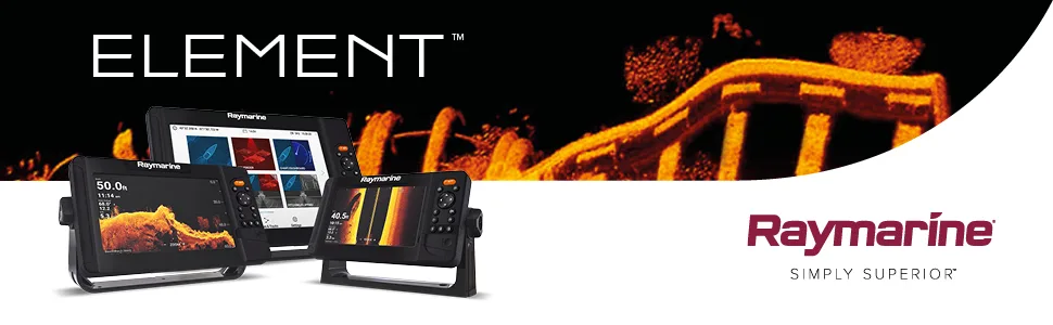 Element 7 HV with HV-100 Transducer 9" With HV-100 and Navionics+ Charts - Element, Raymarine, sonar, hypervision, group, CHIRP, fishfinder, down imaging, side imaging, GPS