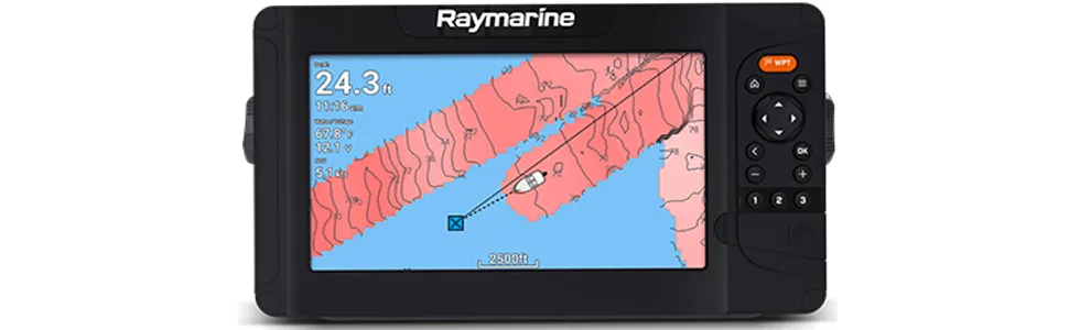 Element 7 HV with HV-100 Transducer 9" With HV-100 and Navionics+ Charts - raymarine, element, sonar, fishfinder, GPS, CHIRP, sonarchart, autochart, realbathy, chartplotter