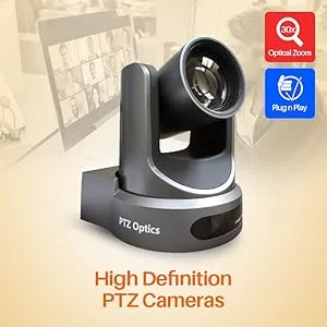 PTZOptics Live Streaming Cameras - PTZ Cameras with SDI, HDMI and IP Control + PoE (30X-SDI, Gray) 30X-SDI Gray - ptz optics 30x