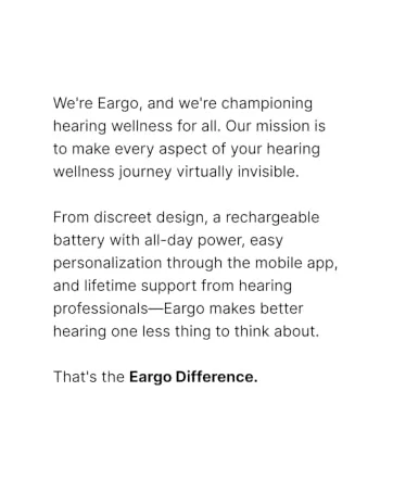 EARGO 5 Self-Fitting OTC Adult Hearing Aids - Virtually Invisible, Rechargeable, Lifetime Remote Support - brand story