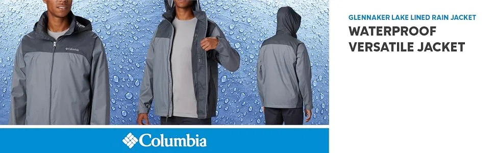 Columbia Men's Glennaker Lake Lined Rain Jacket, Small Dark Sienna/Bonfire - Columbia Men