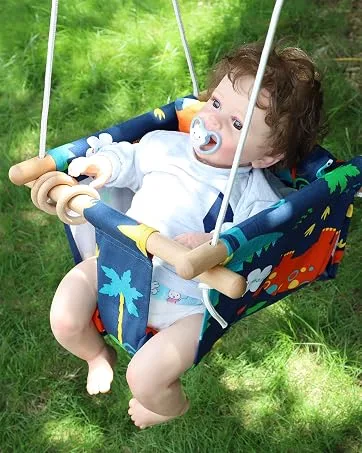 Baby Canvas Hanging Swing Seat Toddler Secure Indoor & Outdoor Hammock Toy Grey Dark Grey - product information 8