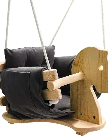 Baby Canvas Hanging Swing Seat Toddler Secure Indoor & Outdoor Hammock Toy Grey Dark Grey - product information 9