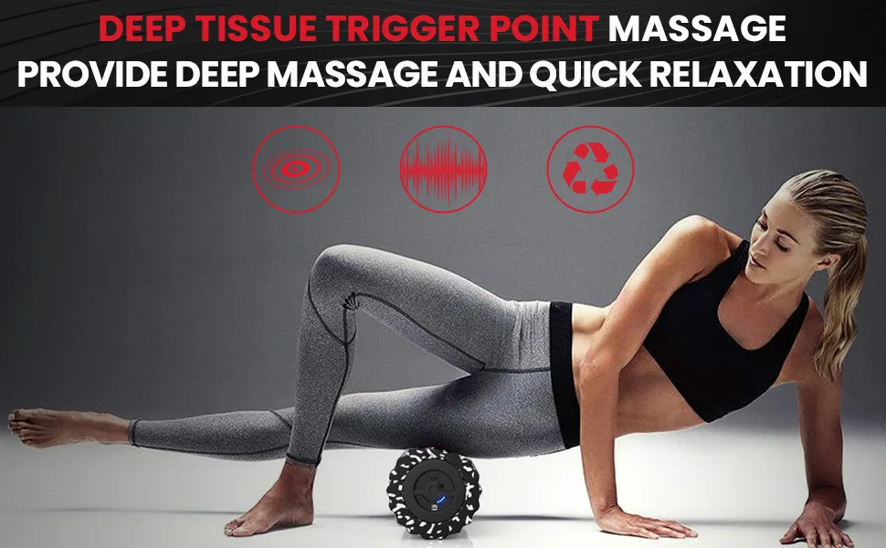 FITINDEX Electric Foam Roller 4 - Speed Vibrating Yoga Massage Muscle Roller, Deep Trigger Point Sports Massage, High-Intensity Massager Roller with Rechargeable Function - Black - electric foam roller