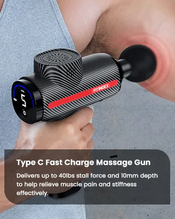 FITINDEX Electric Foam Roller 4 - Speed Vibrating Yoga Massage Muscle Roller, Deep Trigger Point Sports Massage, High-Intensity Massager Roller with Rechargeable Function - Black - product information 8