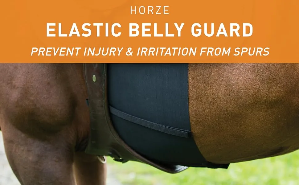 HORZE Elastic Protective Belly Guard | Anti-Rub and Anti-Chafe Girth Band for Horses Black Horse - Horze Elastic Belly Guard