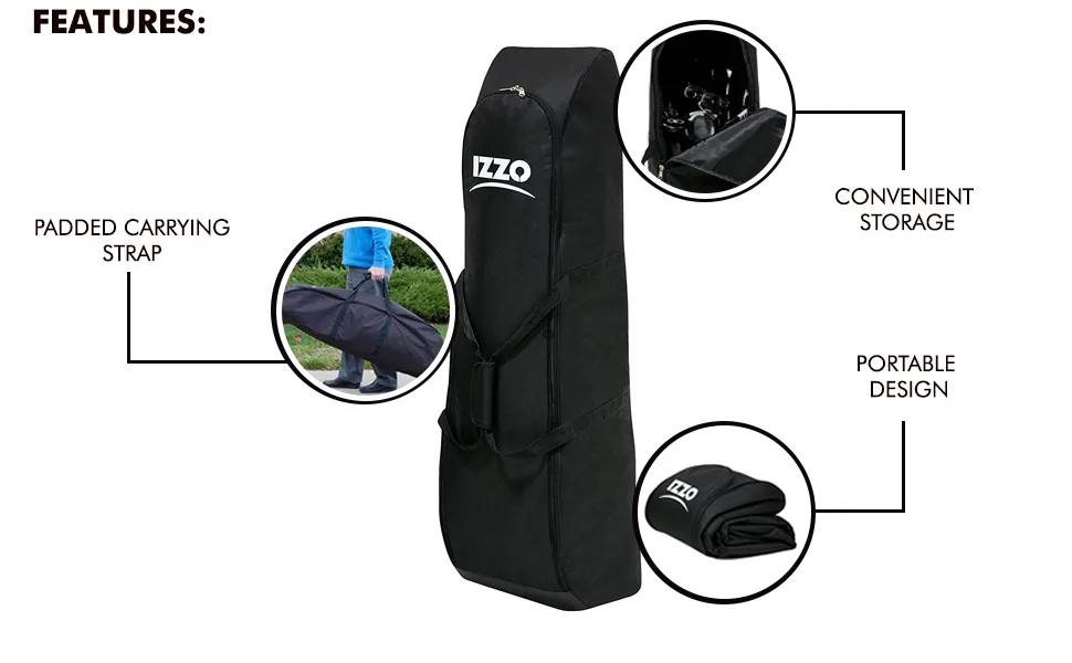 Izzo Golf Padded Golf Travel Bag - golf bag features