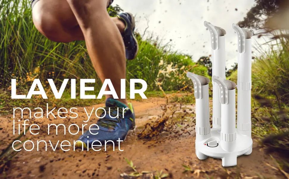 LAVIEAIR Boot Dryer, Shoe Dryer and Glove Dryer with Timer and Fan, White - Image1