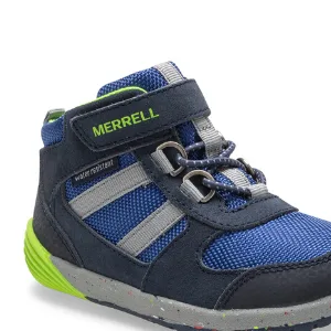 Merrell Unisex-Child Bare Steps Ridge Hiking Boot Little Kid (4-8 Years) 10 Little Kid Navy/Green - alternative closure