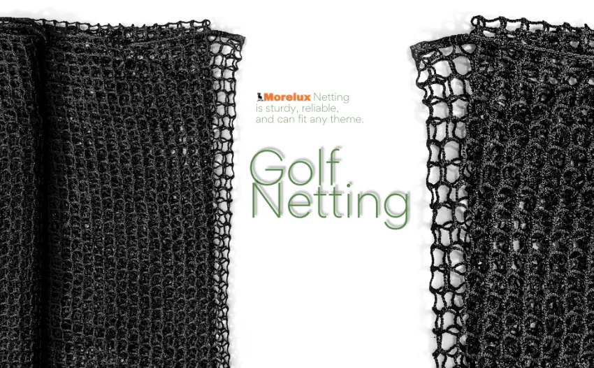 Golf Netting Material - Golf Hitting Net for Backyard - Sport Netting Barrier - High Impact Nets for Sports (Black, 20mm Mesh) 10'x10' - Morelux golf netting