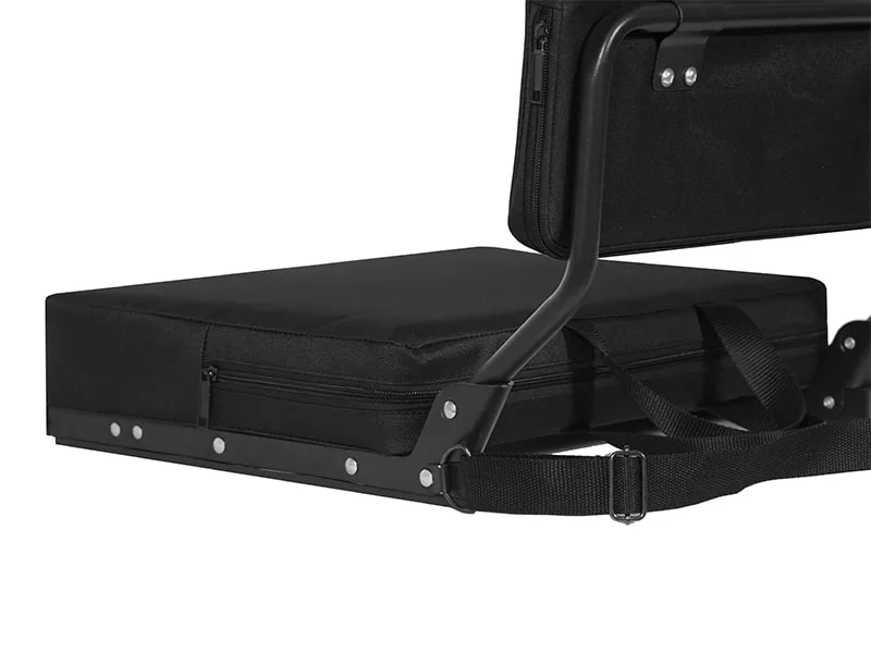OSPORTIS Stadium Seats for Bleachers, Bleacher Seats with Padded Active Foam Backs and Cushion, Portable Stadium Seats with Back Support and Shoulder Strap BLACK 1 - bleacher seats