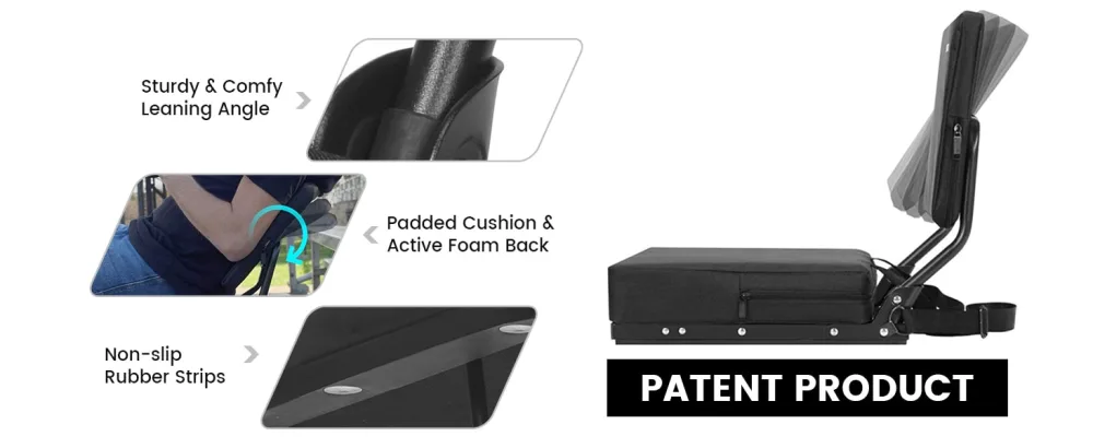 OSPORTIS Stadium Seats for Bleachers, Bleacher Seats with Padded Active Foam Backs and Cushion, Portable Stadium Seats with Back Support and Shoulder Strap BLACK 1 - stadium seat