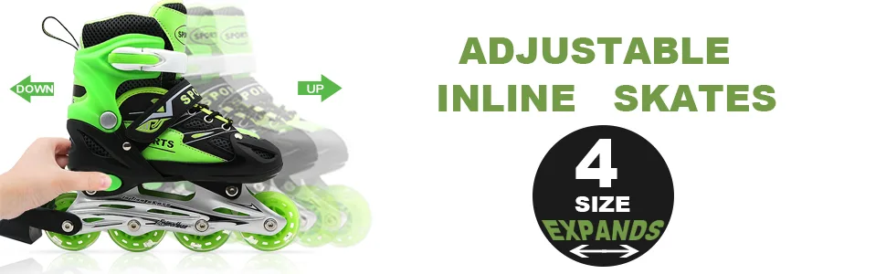 PETUOL Kids Adjustable Inline Skates, Safe Durable Roller with 8 Full Light Up Illuminating Wheels Beginner Skates Fun Roller Skates for Boys and Ladies Medium (Big kid 1-4US) - product information 14