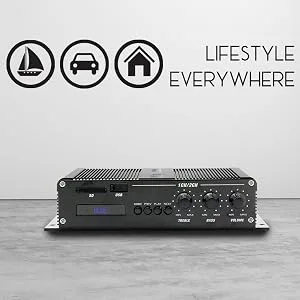 2-Channel Bluetooth Audio Marine Amplifier - 200 Watt Power Compact Weather Resistant Audio Amp Wireless Receiver System w/ MP3,USB,SD Reader,LCD Digital Screen-Pyle(PFMRA340BB.5) - Audio Marine Amplifier,Bluetooth Audio Amplifier,Marine Amplifier, Weather Resistant Audio Amplifier