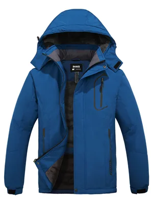 Skieer Men's Mountain Waterproof Ski Jacket Winter Rain Jacket Warm Fleece Snow Coat Small White - ski jacket men