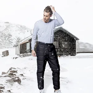 Tapasimme Men's Winter Warm Loose Utility Down Pants Sassy High Waisted Nylon Compression Snow Trousers Small Cargo Black - product information 2