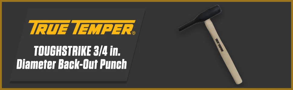 True Temper 20187200 Back-Out Punch, Black/Hickory - true temper, toughstrike, back-out punch, blacksmith punch