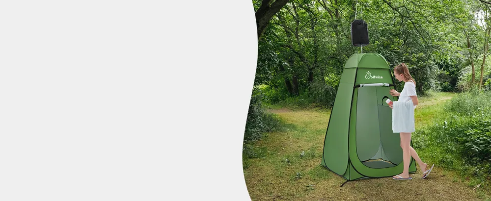 WolfWise Pop Up Privacy Shower Tent Portable Outdoor Sun Shelter Camp Toilet Changing Dressing Room Green - Wolfwise.Shower.Privacy.Tent