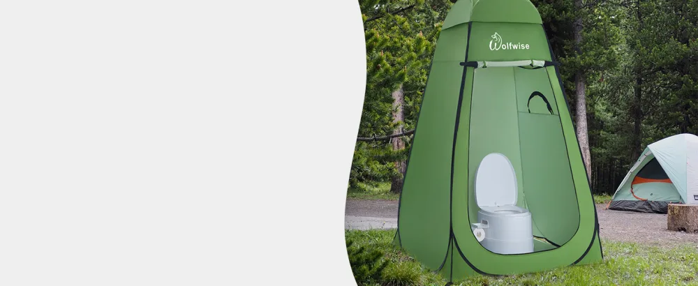 WolfWise Pop Up Privacy Shower Tent Portable Outdoor Sun Shelter Camp Toilet Changing Dressing Room Green - Wolfwise.Shower.Privacy.Tent