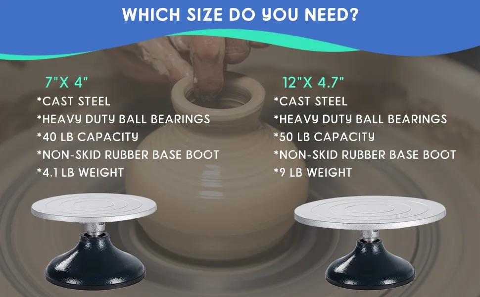 NATGAI Sculpting Wheel | Heavy Duty All Metal Construction & Sculptor Turntable with Ball Bearings for Art Pottery (12" Diameter) - Sculpting Wheel