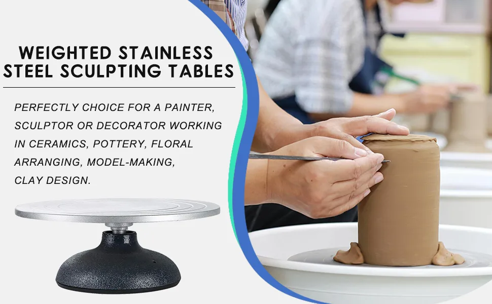 NATGAI Sculpting Wheel | Heavy Duty All Metal Construction & Sculptor Turntable with Ball Bearings for Art Pottery (12" Diameter) - Sculpting Wheel