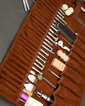 TLKKUE Leather Craft Tools Leather Working Tools Kit with Custom Storage Bag Leather Carving Tools Leather Craft Making for Cutting Punching Sewing Carving Stamping Leather Tooling Kit - Leather Craft Tools