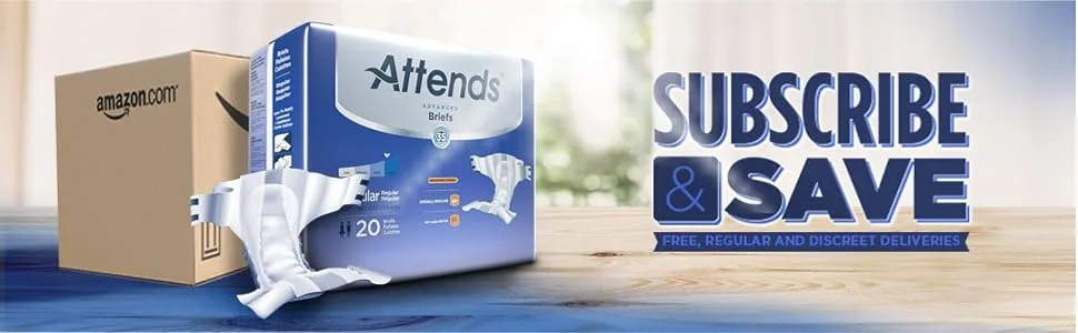 Attends Advanced Briefs with tabs for Adult Incontinence Care with Dry-Lock Containment Core, Ultimate Absorbency, Unisex, Medium, 24-count (x4) Medium 24 Count (Pack of 4) - DDC Attends Advanced Briefs