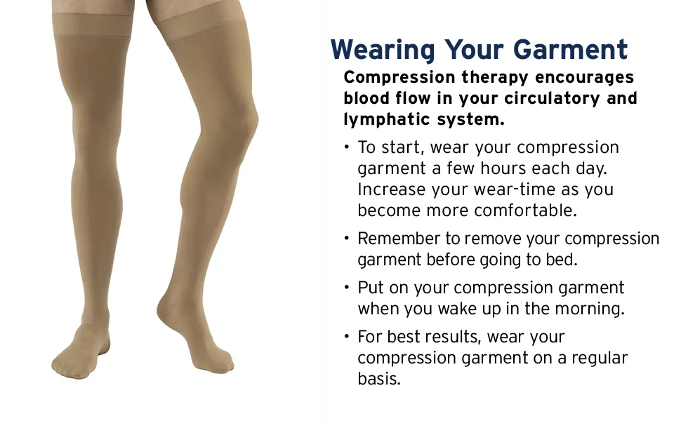 Relief 30-40 mmHg Closed Toe Thigh High Support Sock with Silicone Top Band Size: Medium, Color: Black Medium Black - stockings compression medium knee high relief hose medical support sport open toe sock closed thigh