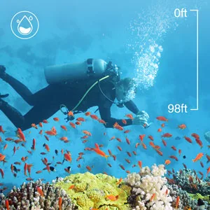 AKASO EK7000 4K30FPS Action Camera Ultra HD Underwater Camera 170 Degree Wide Angle 98FT Waterproof Camera Silver Sage/Silver - waterproof camera