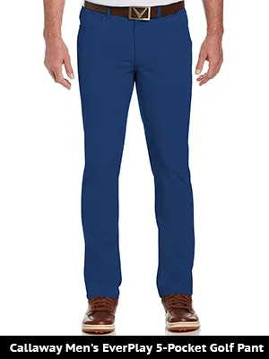 Callaway Men's Everplay 5-Pocket Golf Pant (Waist Size 30-56 Big & Tall) Dark Grey Heather 34W x 32L - pants