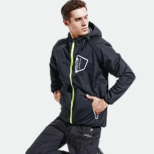 HOTSUIT Sauna Suit Men Anti Rip Boxing Sweat Suits Exercise Workout Jacket Black Jacket & Pants 3X-Large - product information 14