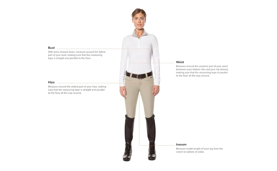 Encore Long Sleeve Show Shirt White X-Small - how to measure yourself