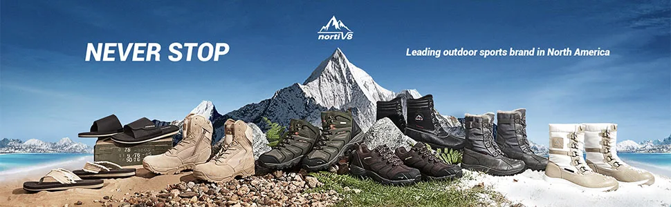 NORTIV 8 Polar Bear Series Men's Extra Grip Waterproof Trekking Hiking Boots 13 Black - HIKING