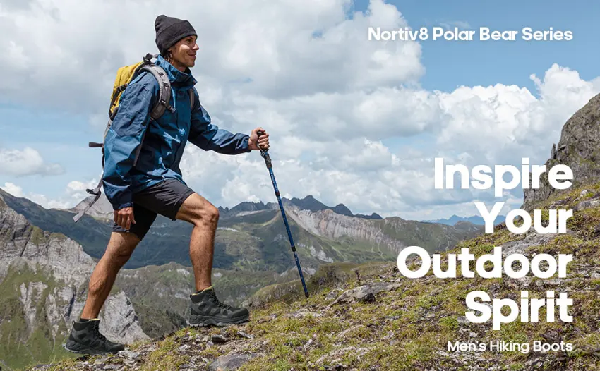 NORTIV 8 Polar Bear Series Men's Extra Grip Waterproof Trekking Hiking Boots 13 Black - product information 15