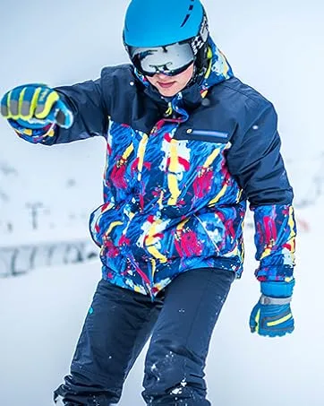 PHIBEE Big Boy's Waterproof Breathable Snowboard Ski Jacket Print 12 - winter