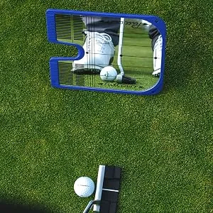 PuttOut Putting Mirror Trainer and Alignment Gate Blue - Use Anywhere