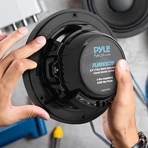 Pyle 6.5" Marine Speakers, 2-Way Coaxial/Component Waterproof Speakers, 240 Watt Butyl Surround Sound and Surface Mount Capability - Black Pair - Pyle 6.5