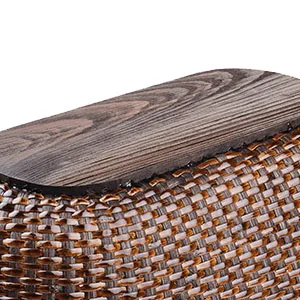 Retrospec Cane Woven Oval Dreamcatcher Basket with Authentic Leather Straps & Brass Buckles Dark Stain - Retrospec Dreamcatcher Basket