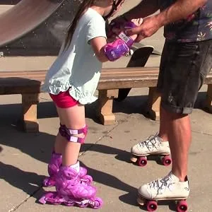 Girls Tracer Adjustable Inline Skates Medium (2-5) Blue - With a little help from dad