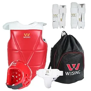 Wesing WTF Approved Taekwondo Chest Protector Taekwondo Solid Reversible Chest Guard Body Protector 2#(103.5lb112.2lb) - product information 4