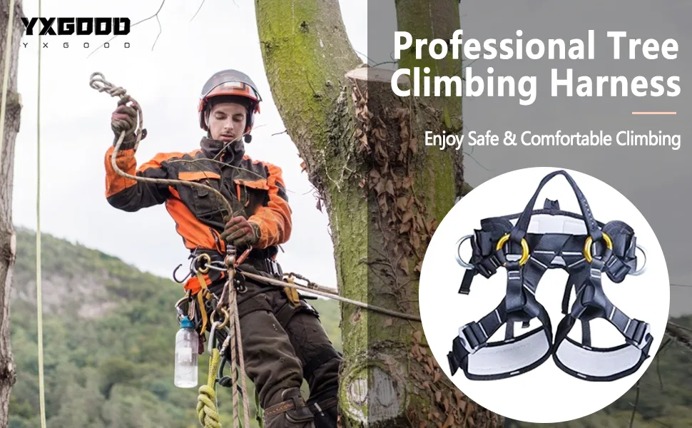YXGOOD Treestand Harness, Tree Working Safety Belt, Climbing Harness For Garden Art Clip, Tree Clip, Firefighting On Tree - tree climbing harness,tree climbing harness men,small climbing harness,safety harness climbing