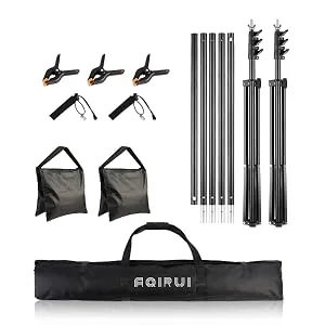 Backdrop Stand 8.5x10ft Adjustable Background Support System Kit Photo Backdrop Stand with 3 x Spring Clamps for Parties Photography Photo Video - product information 6