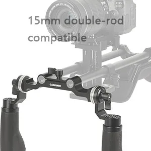 CAMVATE Leather Handle 15mm Rod Shoulder Mount Rig with Rosette Standard Accessory for DSLR(Black,M6 Thread,31.8 mm) - 1471 - C1471-4